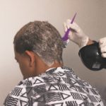 Barber dyeing hair